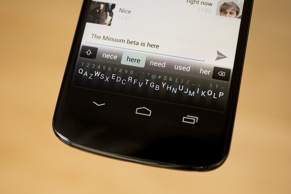 Minuum launches beta for Android users who supported Whirlscape's Indiegogo campaign